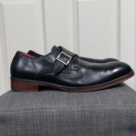 Moretti Black Label Leather Monk Strap Loafer Dress Shoes Men's Size 12 - Picture 4 of 12